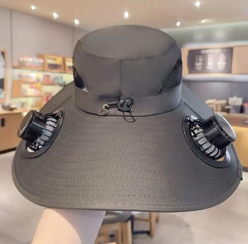Solar-Powered Fan Hat for Men and Women, Summer Outdoor Sun Protection, with Electric Fan for Parents, Greenhouse Work, Tea Picking, Rechargeable Hat