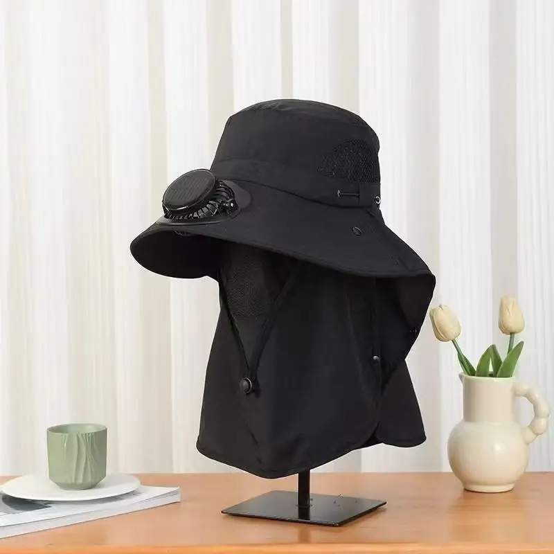 Solar-Powered Fan Hat for Men and Women, Summer Outdoor Sun Protection, with Electric Fan for Parents, Greenhouse Work, Tea Picking, Rechargeable Hat