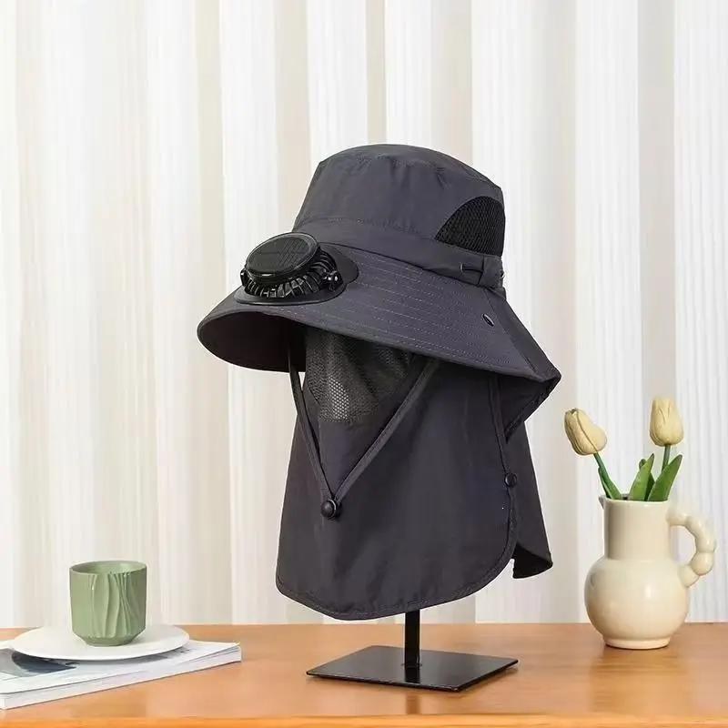 Solar-Powered Fan Hat for Men and Women, Summer Outdoor Sun Protection, with Electric Fan for Parents, Greenhouse Work, Tea Picking, Rechargeable Hat