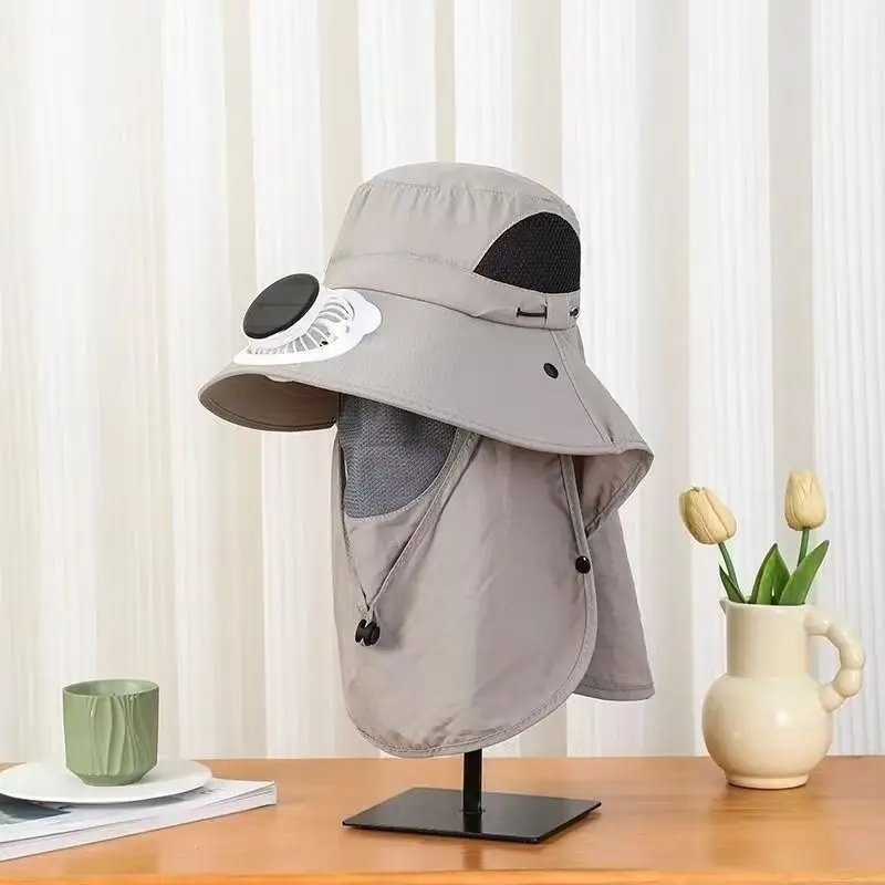 Solar-Powered Fan Hat for Men and Women, Summer Outdoor Sun Protection, with Electric Fan for Parents, Greenhouse Work, Tea Picking, Rechargeable Hat
