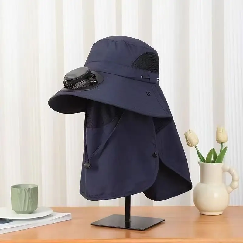 Solar-Powered Fan Hat for Men and Women, Summer Outdoor Sun Protection, with Electric Fan for Parents, Greenhouse Work, Tea Picking, Rechargeable Hat