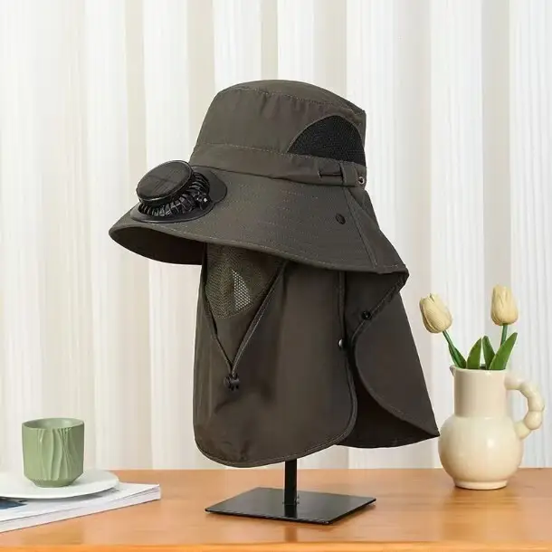 Solar-Powered Fan Hat for Men and Women, Summer Outdoor Sun Protection, with Electric Fan for Parents, Greenhouse Work, Tea Picking, Rechargeable Hat