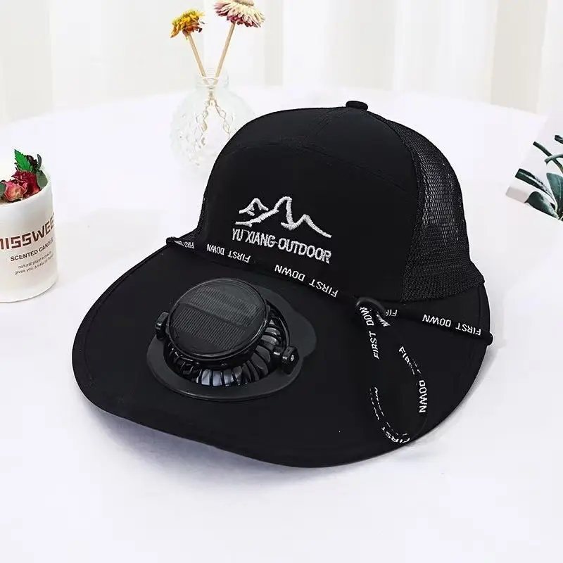 Solar-Powered Fan Hat for Men and Women, Summer Outdoor Sun Protection, with Electric Fan for Parents, Greenhouse Work, Tea Picking, Rechargeable Hat