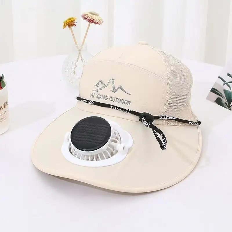 Solar-Powered Fan Hat for Men and Women, Summer Outdoor Sun Protection, with Electric Fan for Parents, Greenhouse Work, Tea Picking, Rechargeable Hat