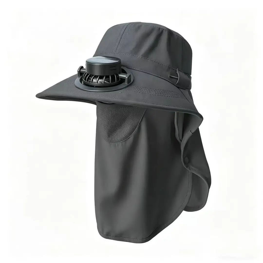 Solar-Powered Fan Hat for Men and Women, Summer Outdoor Sun Protection, with Electric Fan for Parents, Greenhouse Work, Tea Picking, Rechargeable Hat