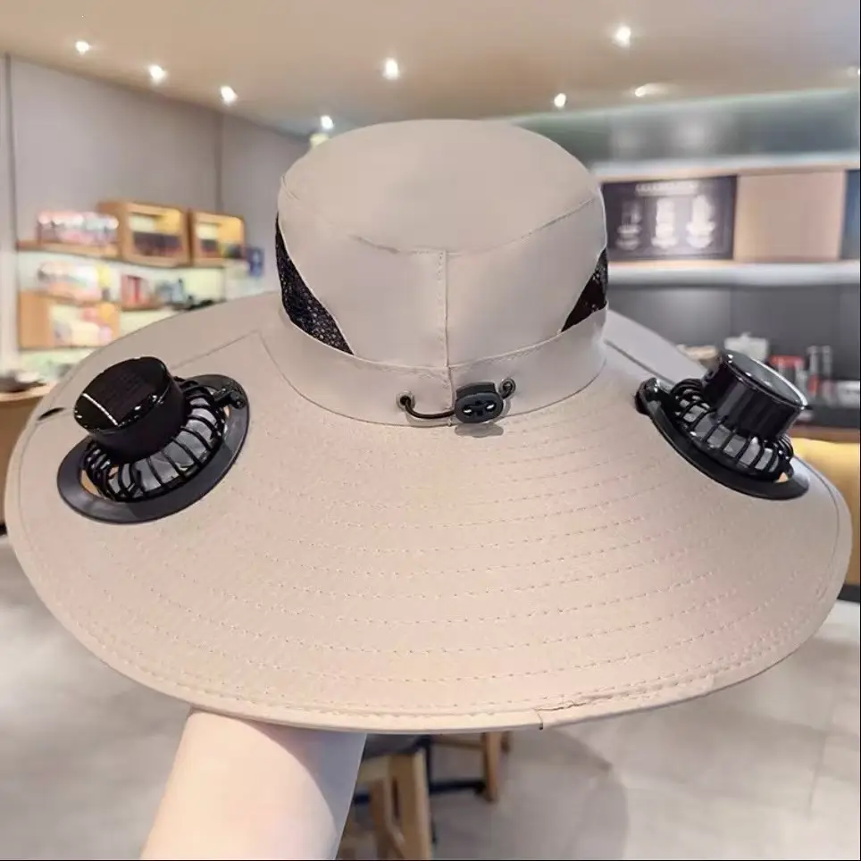 Solar-Powered Fan Hat for Men and Women, Summer Outdoor Sun Protection, with Electric Fan for Parents, Greenhouse Work, Tea Picking, Rechargeable Hat