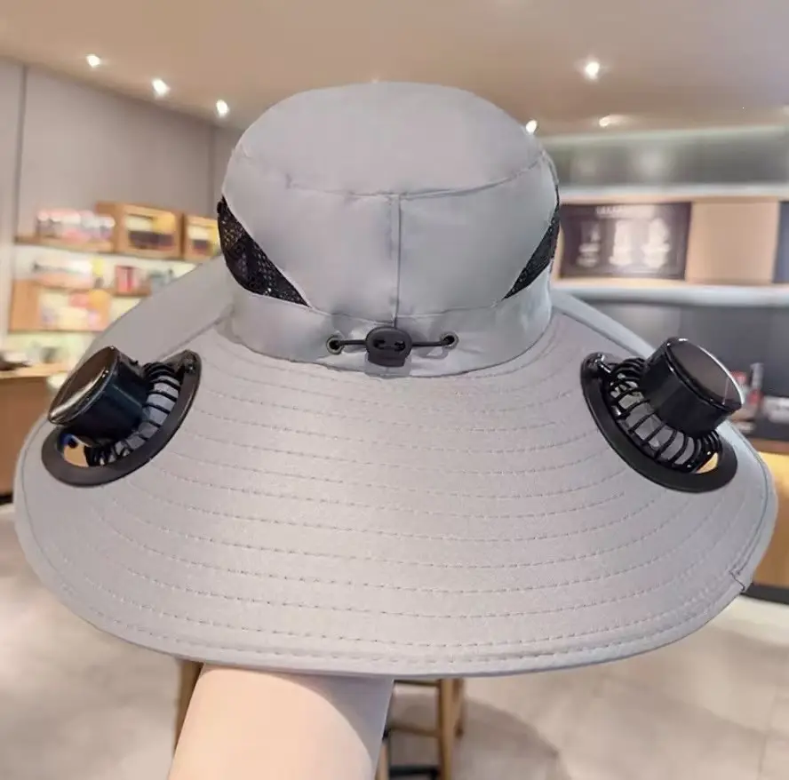 Solar-Powered Fan Hat for Men and Women, Summer Outdoor Sun Protection, with Electric Fan for Parents, Greenhouse Work, Tea Picking, Rechargeable Hat