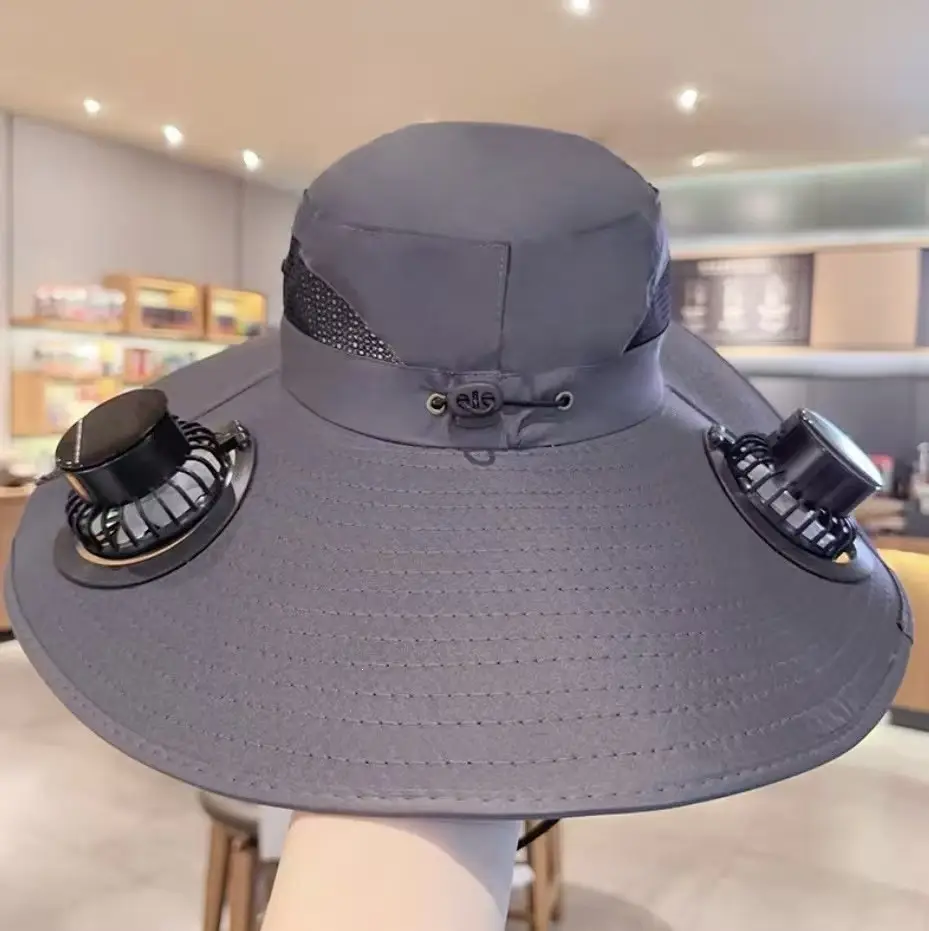 Solar-Powered Fan Hat for Men and Women, Summer Outdoor Sun Protection, with Electric Fan for Parents, Greenhouse Work, Tea Picking, Rechargeable Hat