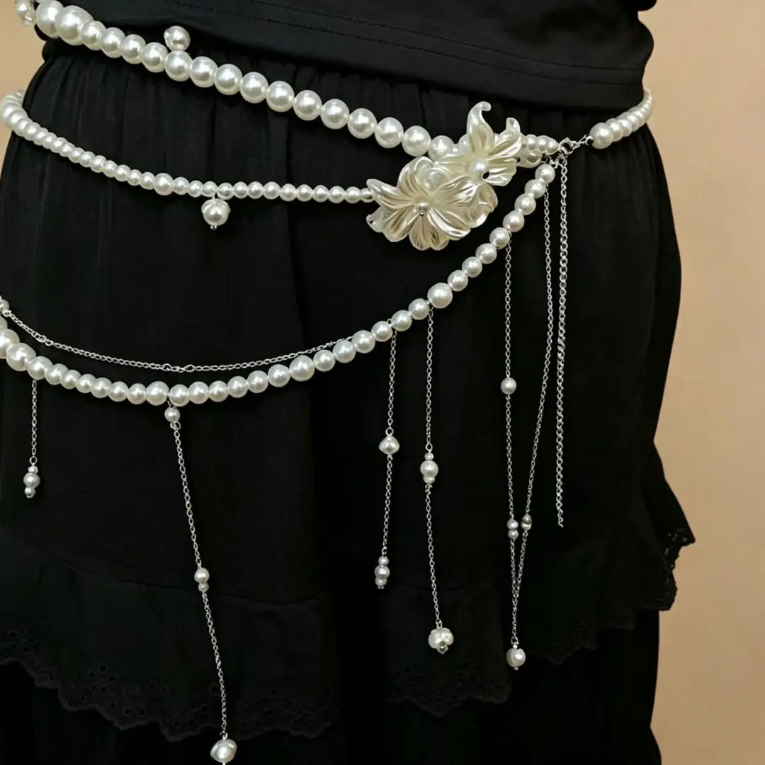 European and American Cross-Border Pearl Starfish Shell Pendant Multi-Layered Waist Chain Belt Holiday Style High-End Accessories Wholesale