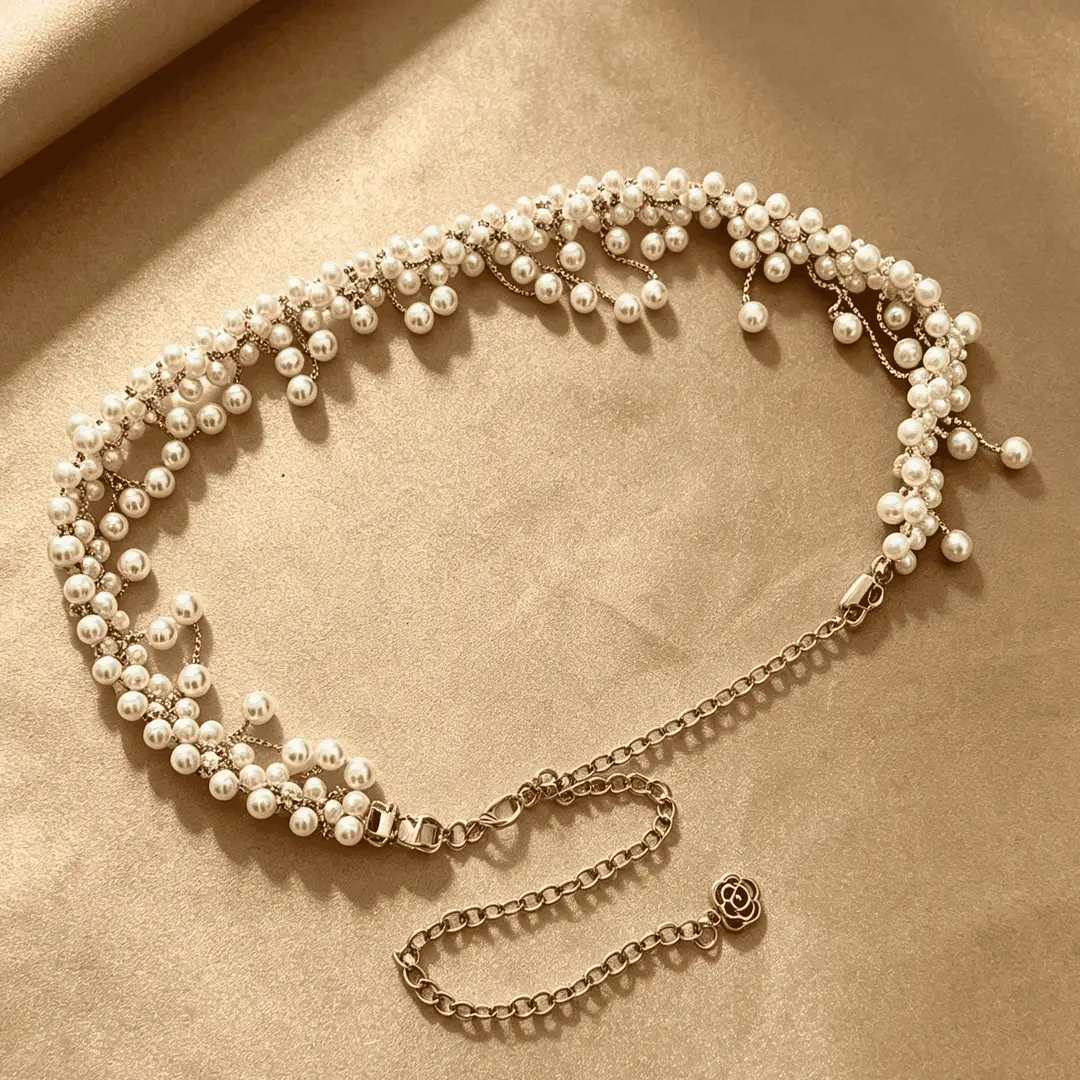 European and American Cross-Border Pearl Starfish Shell Pendant Multi-Layered Waist Chain Belt Holiday Style High-End Accessories Wholesale