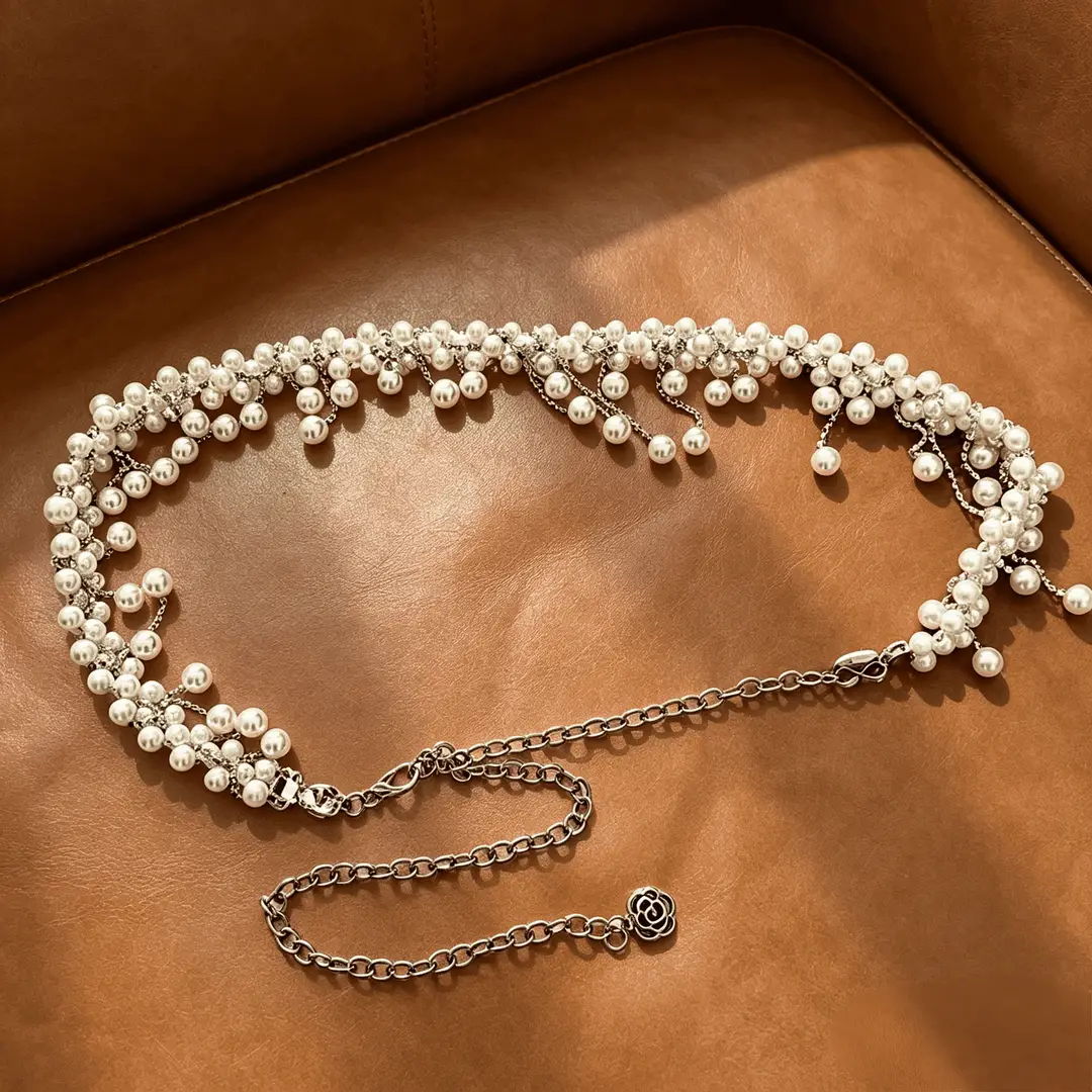 European and American Cross-Border Pearl Starfish Shell Pendant Multi-Layered Waist Chain Belt Holiday Style High-End Accessories Wholesale