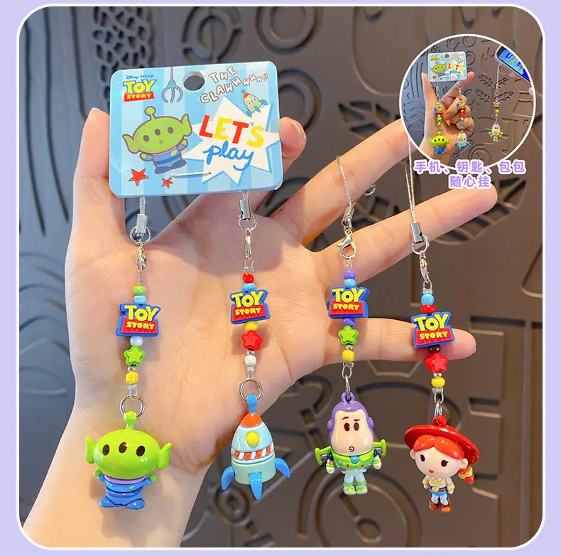 Authentic Toy Story Cute Beaded Keychain Cartoon Adorable Buzz Lightyear Doll Keychain Bag Pendant — feature 11