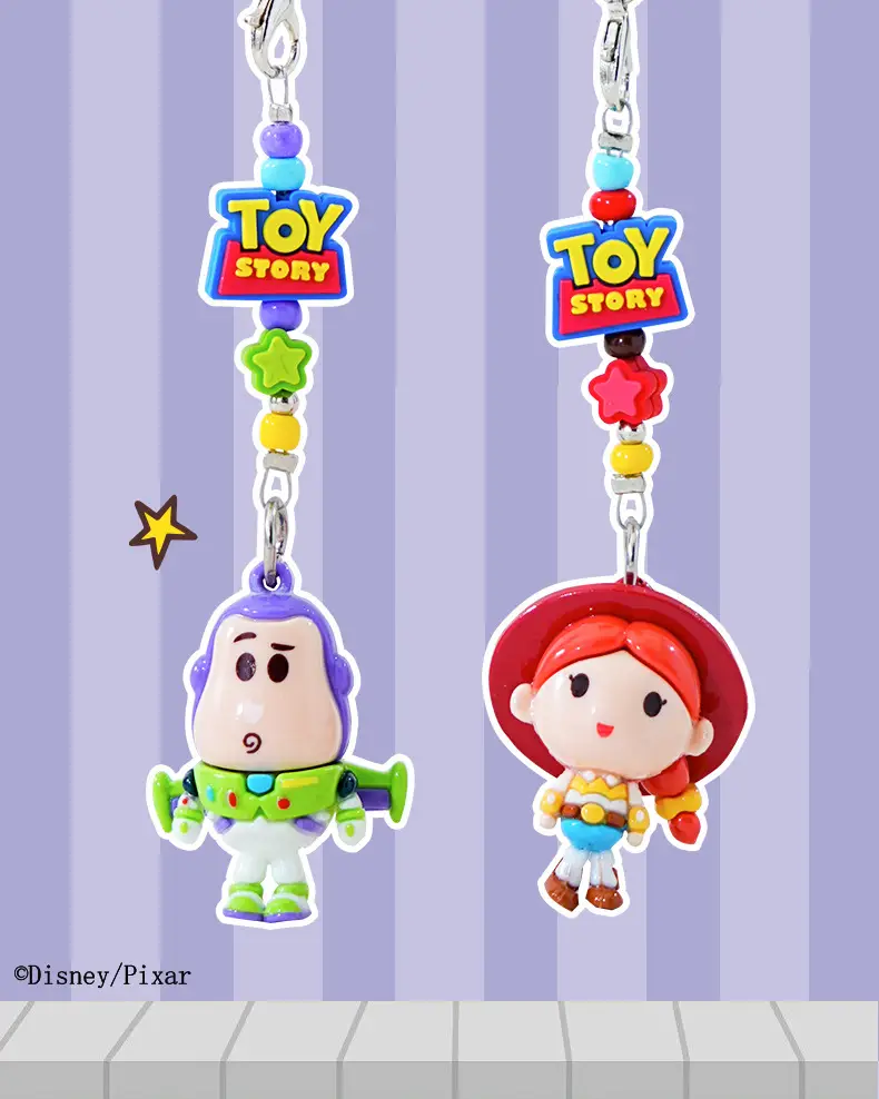 Authentic Toy Story Cute Beaded Keychain Cartoon Adorable Buzz Lightyear Doll Keychain Bag Pendant — feature 4