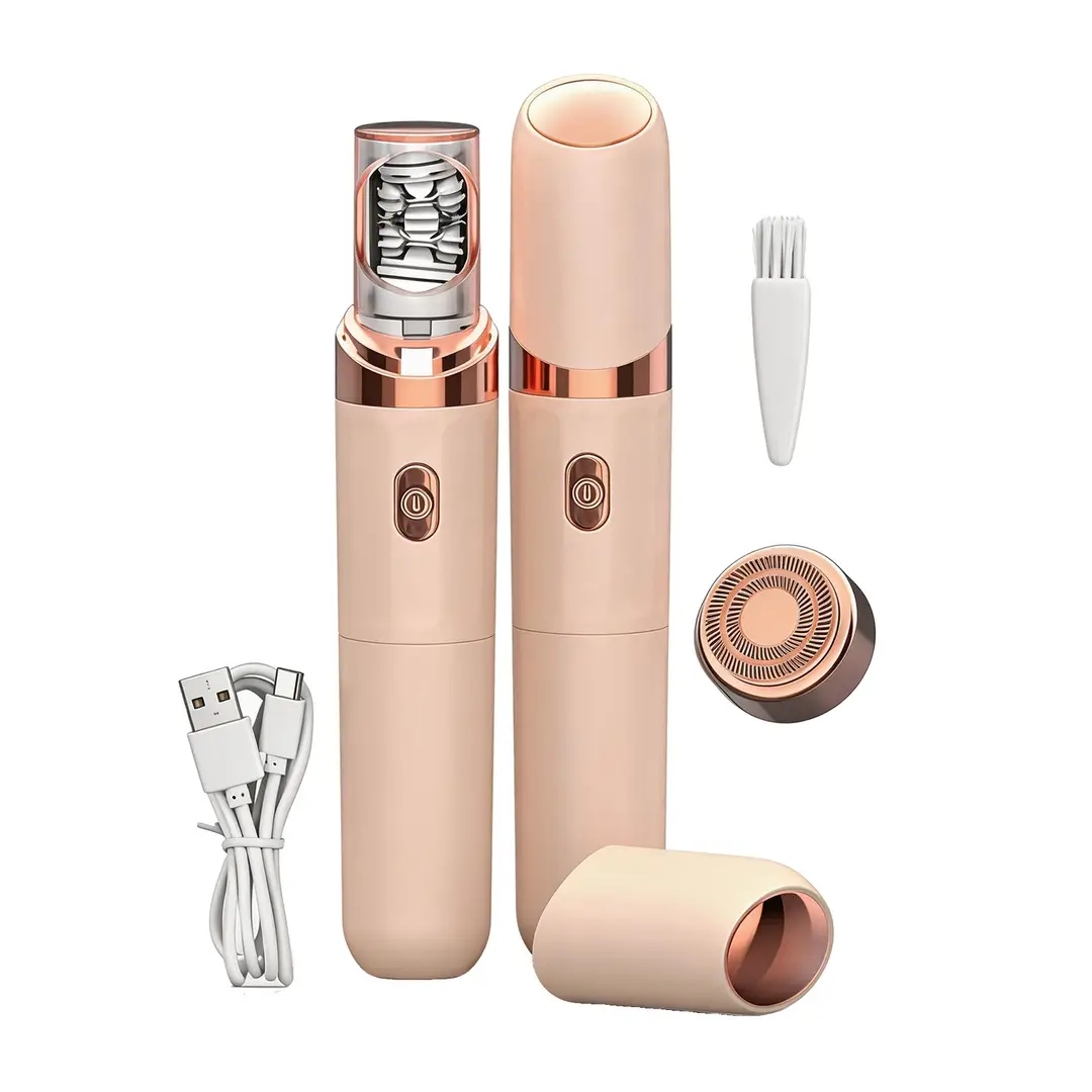 Cross-Border Two-In-One Electric Hair Remover, Double-Head Shaver, Facial Shaving and Cleaning Mini Hair Removal Device, Hair Removal Tool