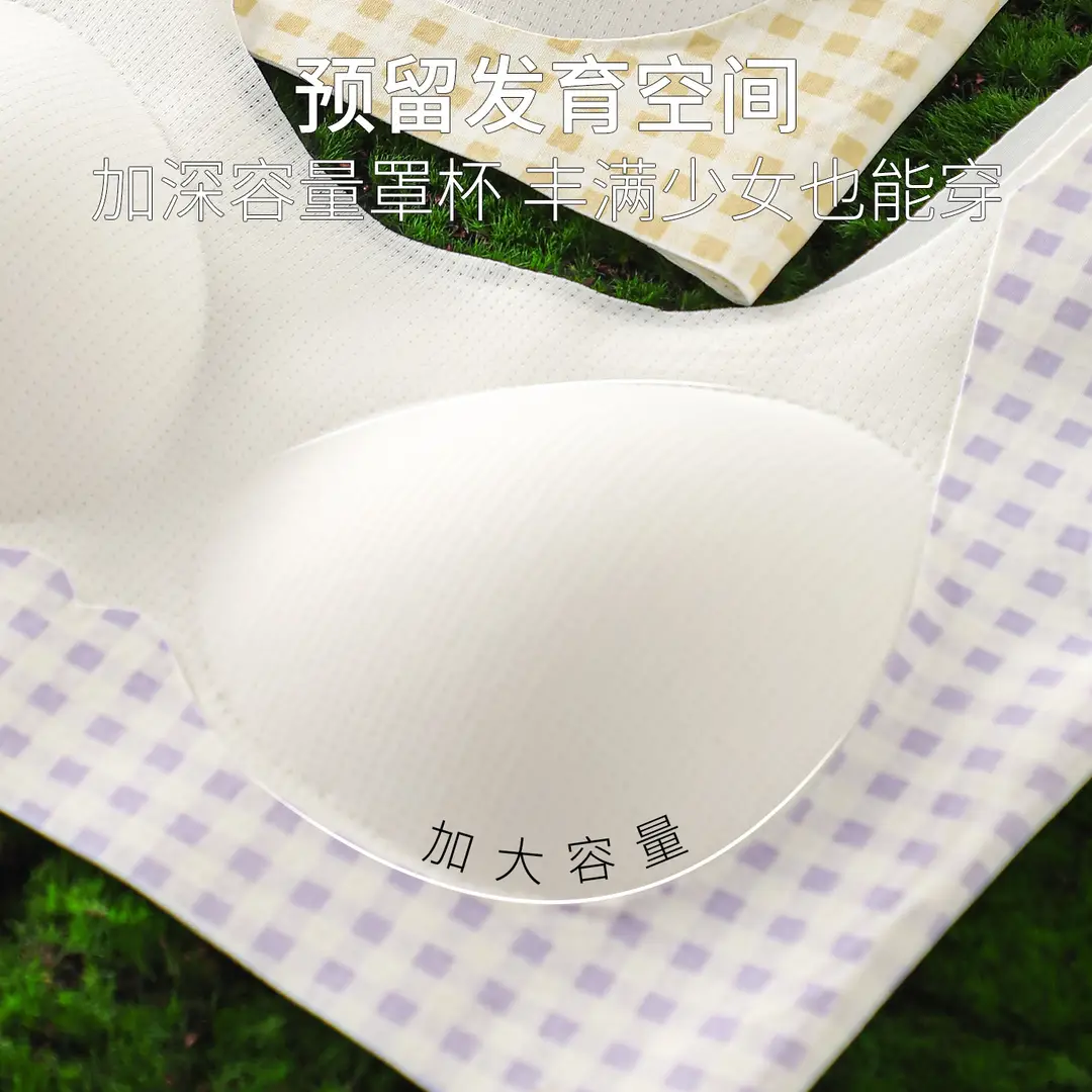 Jiandan Bird Developmental Period Teenage Girls' Underwear for Middle and High School Students, Thin Vest-Style Bra for 12-Year-Olds, Youth Shaping Bra