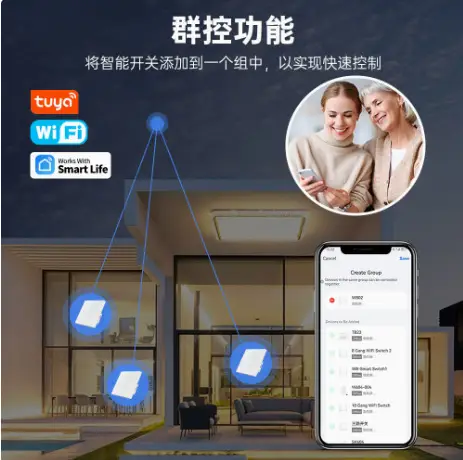Tuya Wifi Smart Switch Smart Home European Standard British Standard Touch Switch Alexa Voice App Control