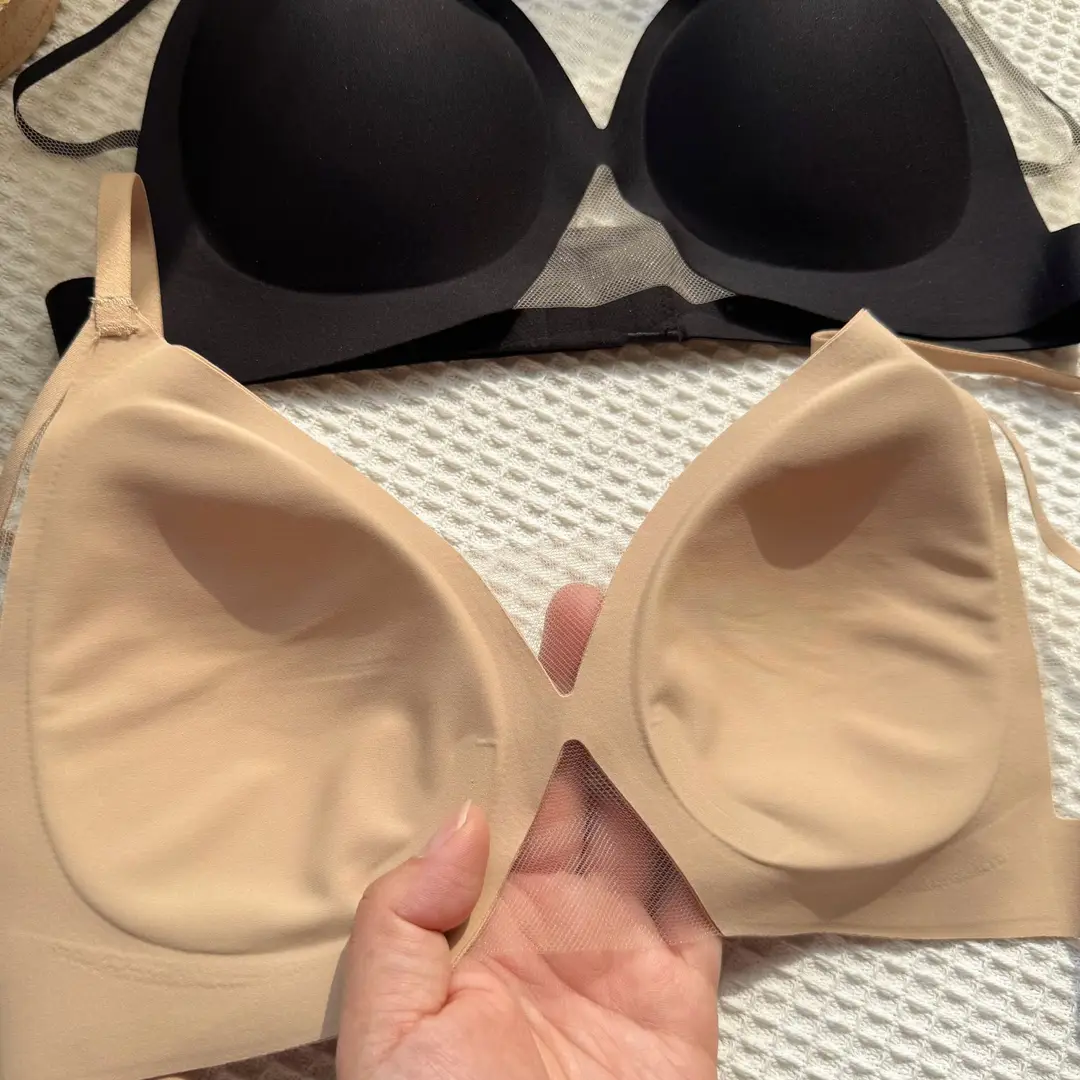 Original French-Style Triangle Cup Bra with Breathable Mesh, Lightweight, Comfortable, Sexy, Seamless, Simple, Beautiful Back Design, Women's Underwear — feature 3