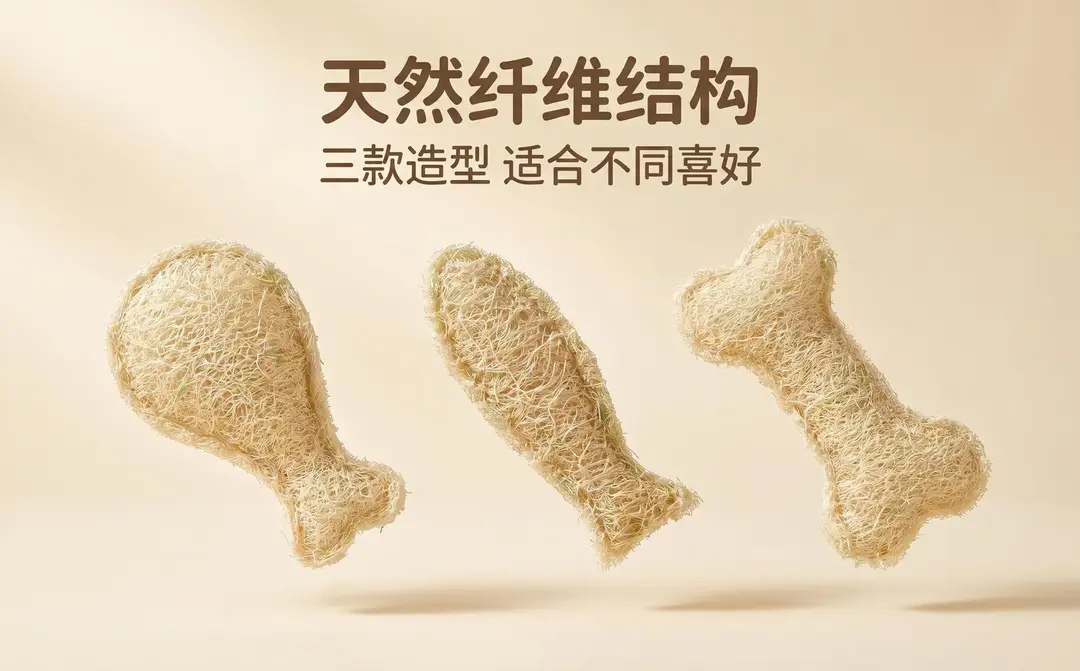 Natural Loofah Dog Toy, Natural Teeth-Cleaning and Self-Entertainment Cat Toy, Chewable Catnip Pet Toy — feature 1