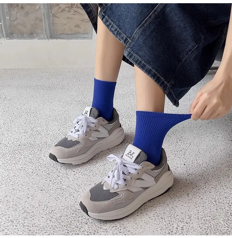 Pure Cotton Women's Socks, Solid Color Mid-Calf Socks, Women's Candy-Colored Colorful Slouch Socks, Men's Sports Basketball Socks, Zhuji Socks — feature 9