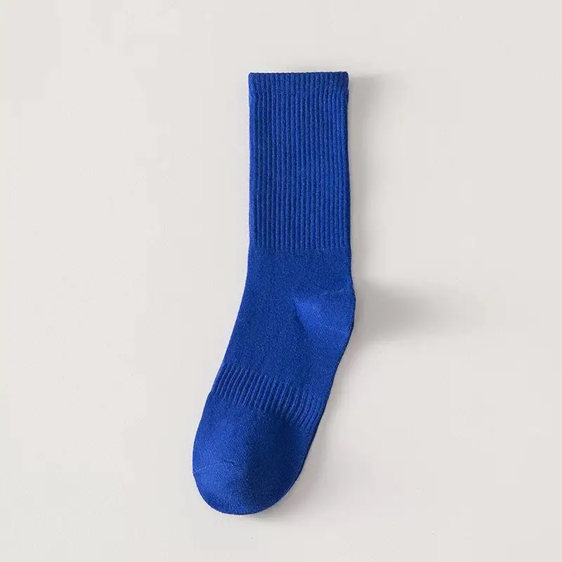 Pure Cotton Women's Socks, Solid Color Mid-Calf Socks, Women's Candy-Colored Colorful Slouch Socks, Men's Sports Basketball Socks, Zhuji Socks