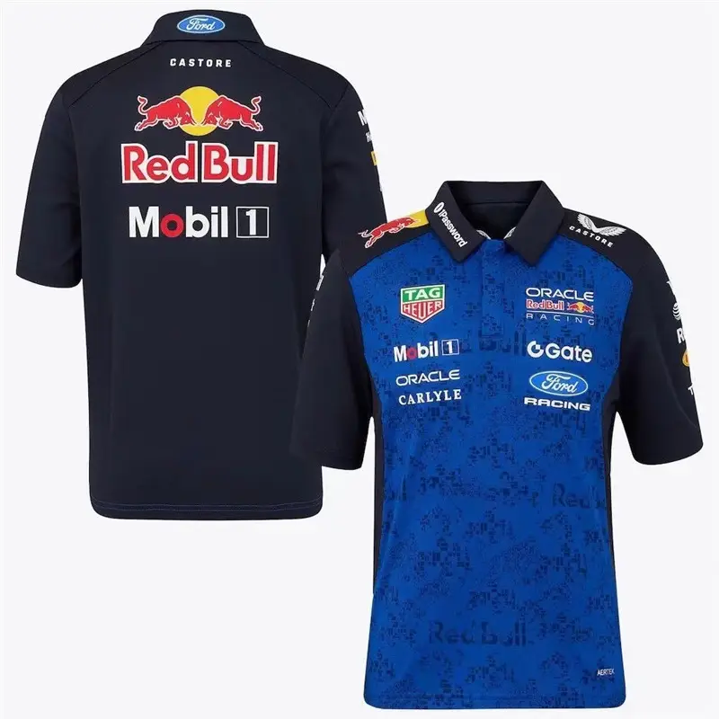 New F1 Formula One Racing Suit Mercedes Mclaren Ferrari Red Bull Sports Short-Sleeved Shirt