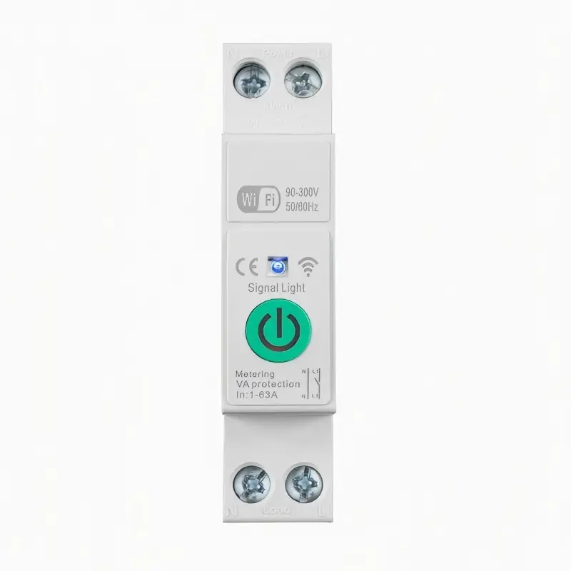 Tuya App Wifi Rail-Mounted Circuit Breaker 1-63A Voice Control Timer Switch with Power Metering Rail Type