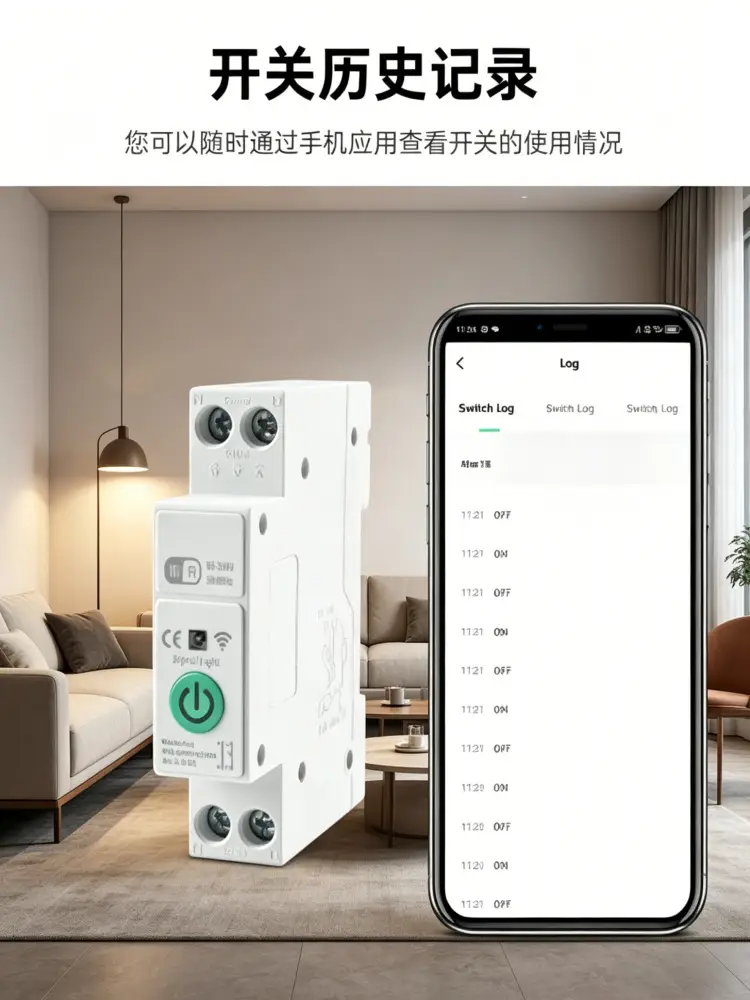 Tuya App Wifi Rail-Mounted Circuit Breaker 1-63A Voice Control Timer Switch with Power Metering Rail Type — feature 2