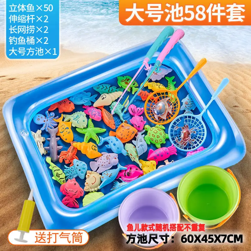 Children's Educational Fishing Toy Set, Diving Playset for Boys and Girls, Magnetic Pretend Play Water Pool