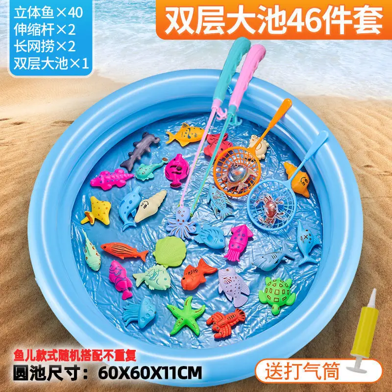 Children's Educational Fishing Toy Set, Diving Playset for Boys and Girls, Magnetic Pretend Play Water Pool