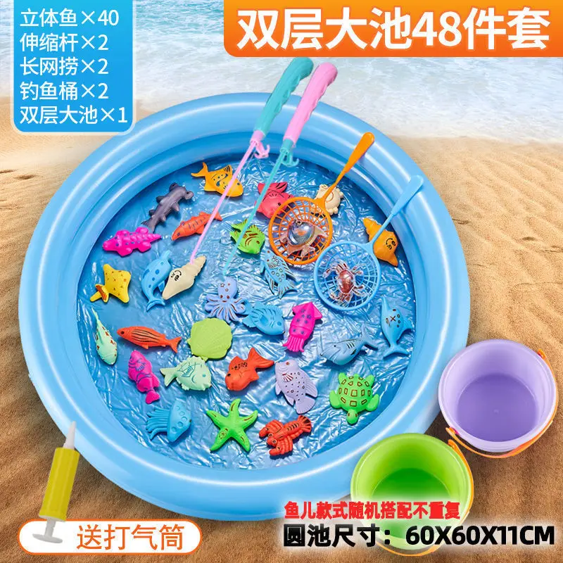 Children's Educational Fishing Toy Set, Diving Playset for Boys and Girls, Magnetic Pretend Play Water Pool
