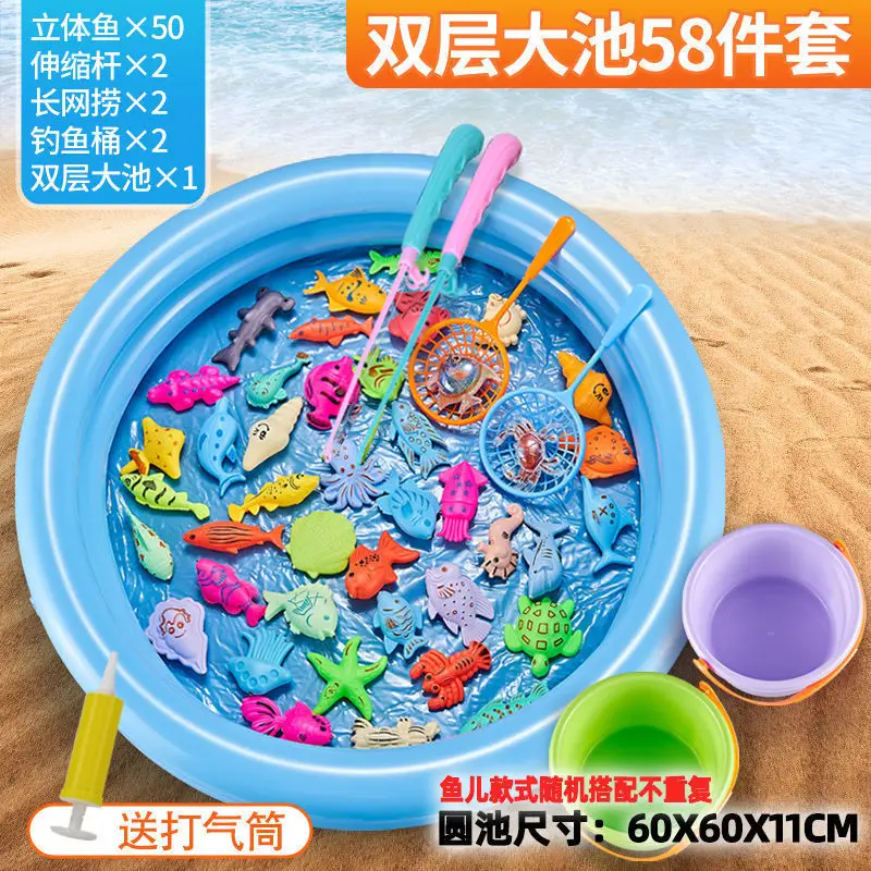 Children's Educational Fishing Toy Set, Diving Playset for Boys and Girls, Magnetic Pretend Play Water Pool
