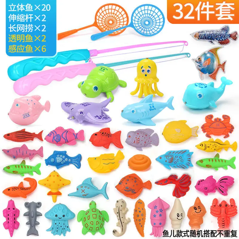Children's Educational Fishing Toy Set, Diving Playset for Boys and Girls, Magnetic Pretend Play Water Pool
