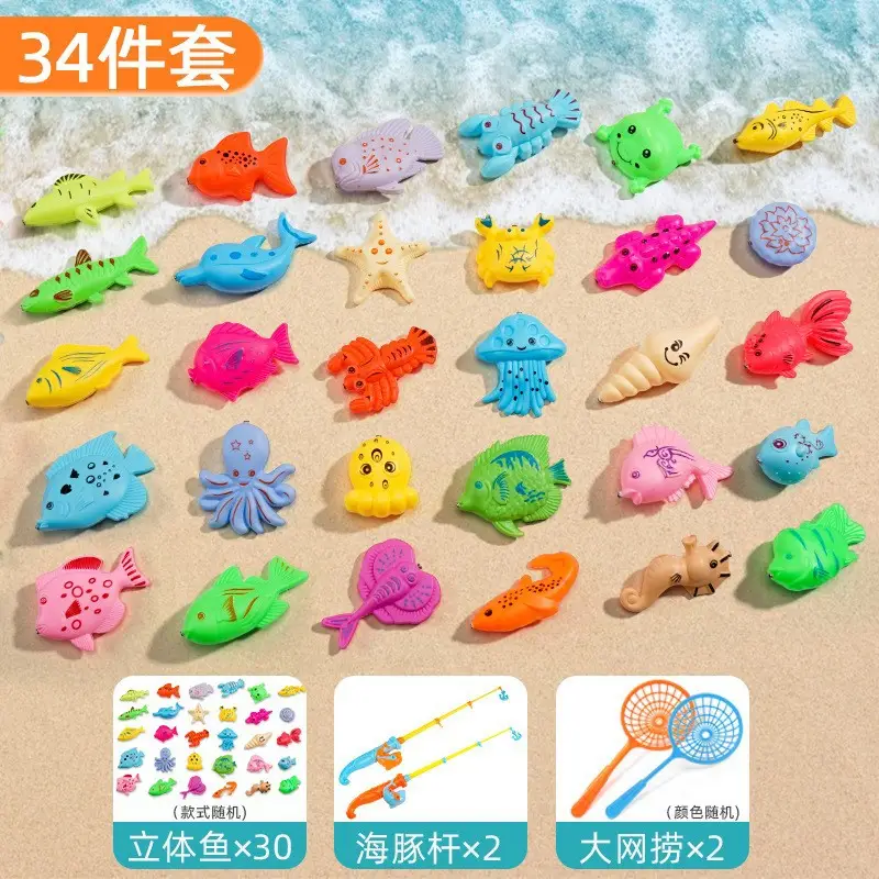 Children's Educational Fishing Toy Set, Diving Playset for Boys and Girls, Magnetic Pretend Play Water Pool