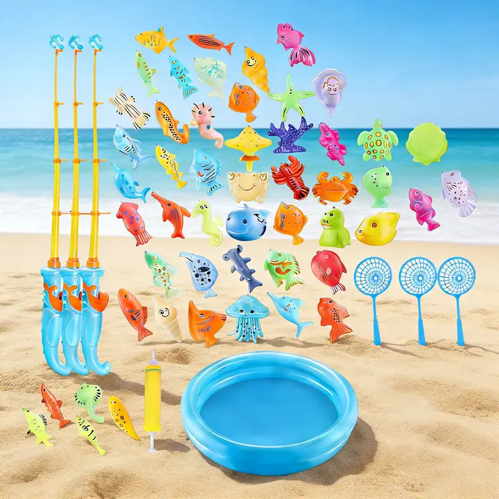 Children's Educational Fishing Toy Set, Diving Playset for Boys and Girls, Magnetic Pretend Play Water Pool