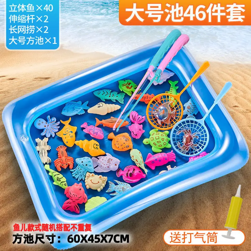 Children's Educational Fishing Toy Set, Diving Playset for Boys and Girls, Magnetic Pretend Play Water Pool
