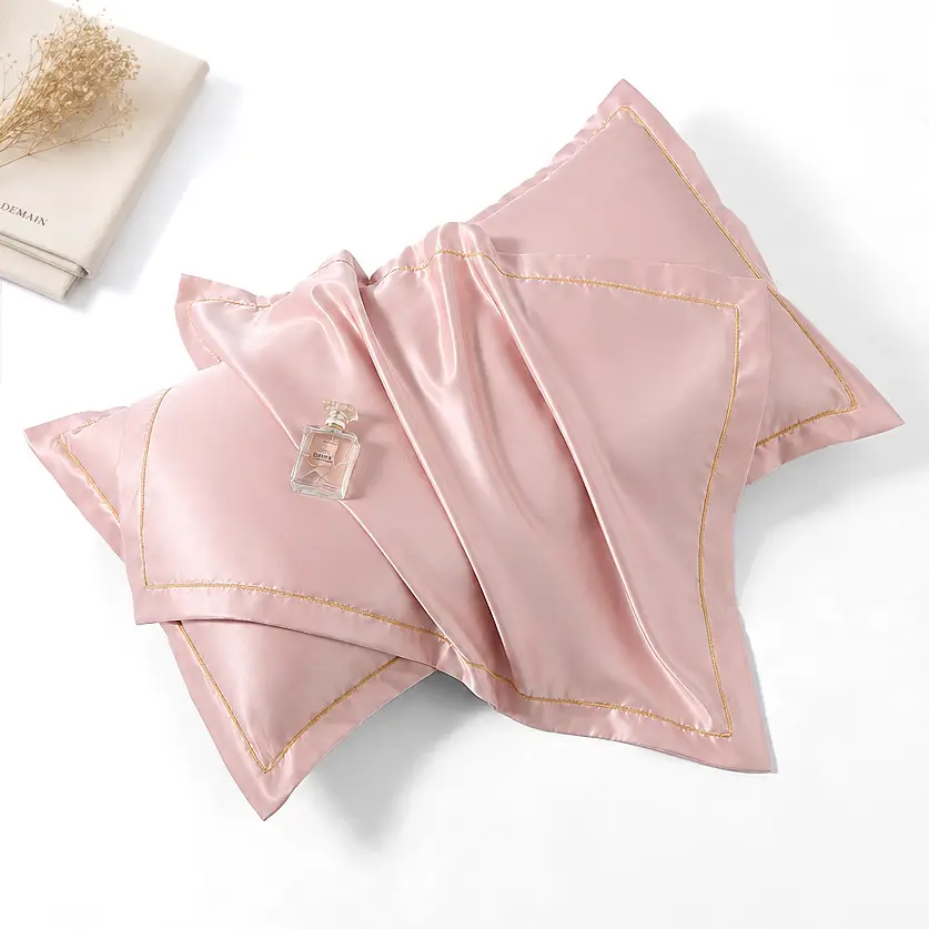 Three Squirrels Washed Silk Ice Silk Pillowcase Summer Single Cool Ice Silk Pillow Cover Cool Solid Color Pillowcase - Image 2