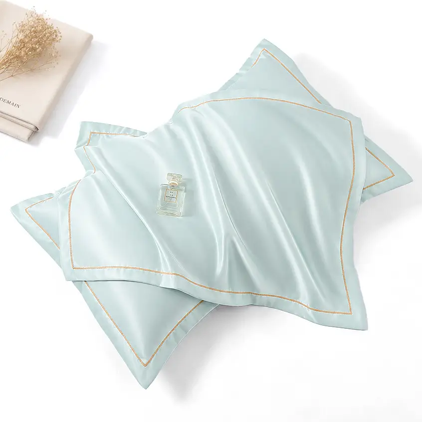 Three Squirrels Washed Silk Ice Silk Pillowcase Summer Single Cool Ice Silk Pillow Cover Cool Solid Color Pillowcase - Image 6