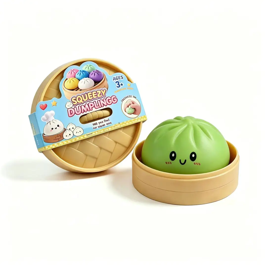 Trendy Stress-Relief Colorful Smiley Face Simulation Steamer Bun Squishy Toy Cute Emoji Quick Rebound Food Toy Bun — feature 14