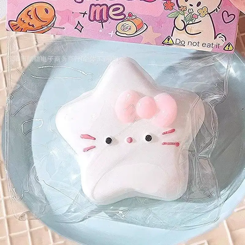 Trendy Stress-Relief Colorful Smiley Face Simulation Steamer Bun Squishy Toy Cute Emoji Quick Rebound Food Toy Bun