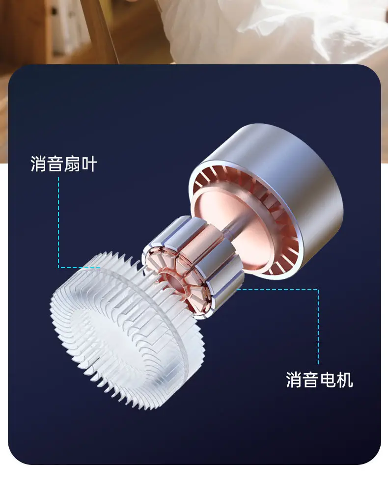 Bladeless Neck Fan with Five-Speed Strong Wind, Silent Summer Portable Bladeless Outdoor Fan, USB Rechargeable — feature 12