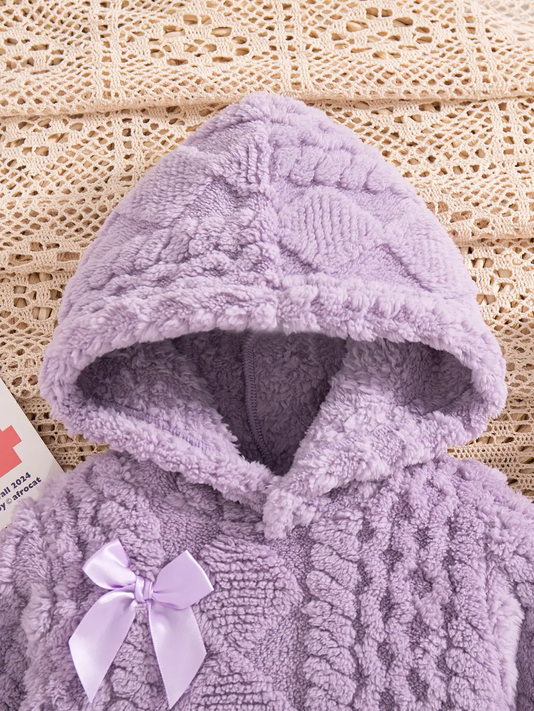 Cross-Border Autumn and Winter Baby Hooded 2026 Warm Plush Pink Long-Sleeve Hooded Top + Black Pants Wholesale — feature 14