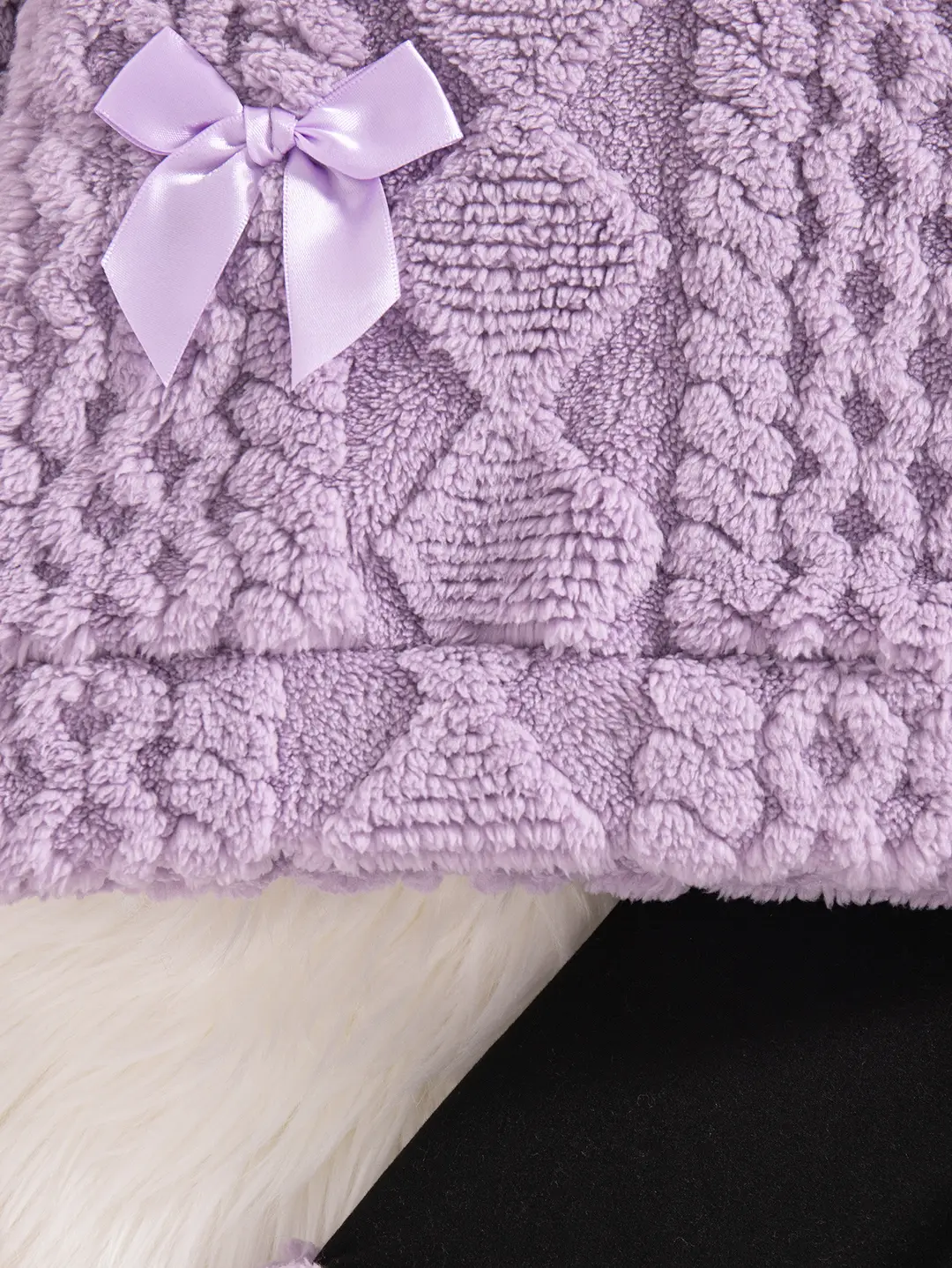 Cross-Border Autumn and Winter Baby Hooded 2026 Warm Plush Pink Long-Sleeve Hooded Top + Black Pants Wholesale — feature 17