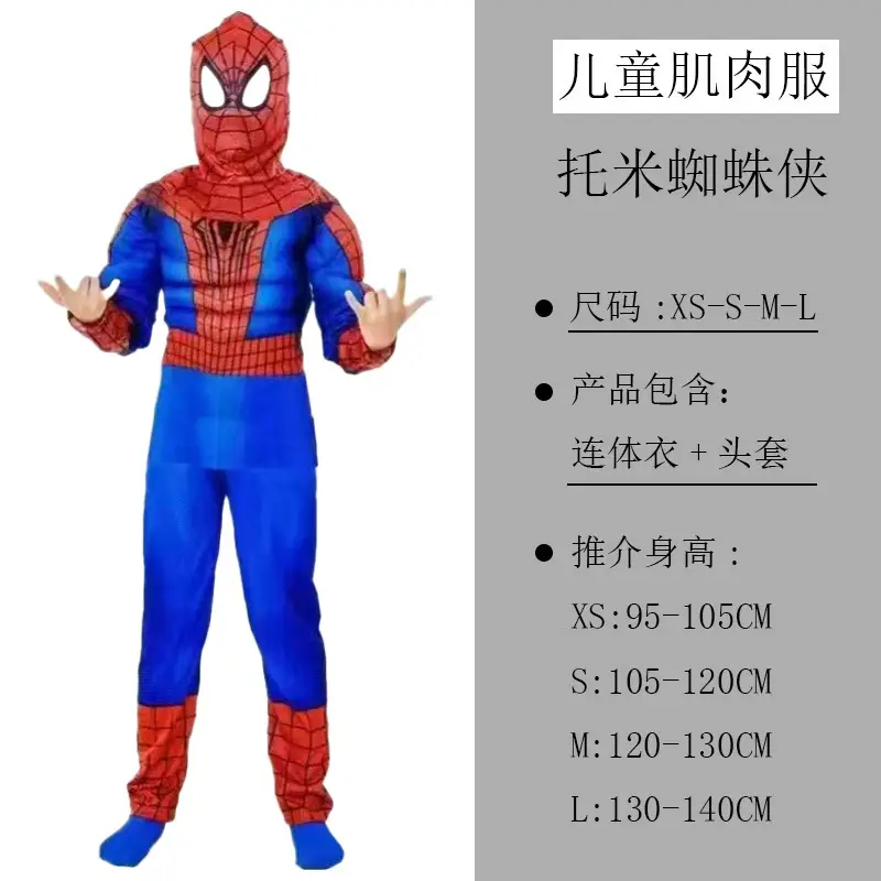 Halloween Captain America Spider-Man Hulk Wolverine Muscle Kidsren's Performance Cosplay Stage Costumes
