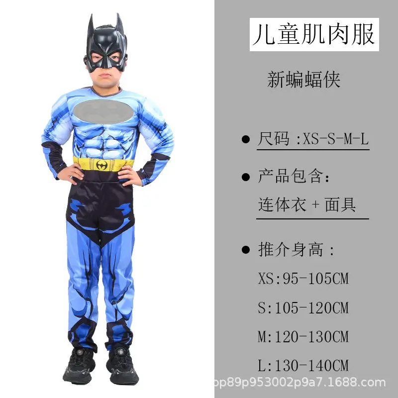 Halloween Captain America Spider-Man Hulk Wolverine Muscle Kidsren's Performance Cosplay Stage Costumes