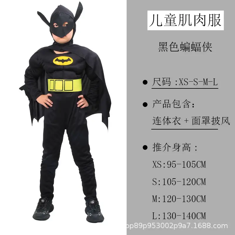 Halloween Captain America Spider-Man Hulk Wolverine Muscle Kidsren's Performance Cosplay Stage Costumes