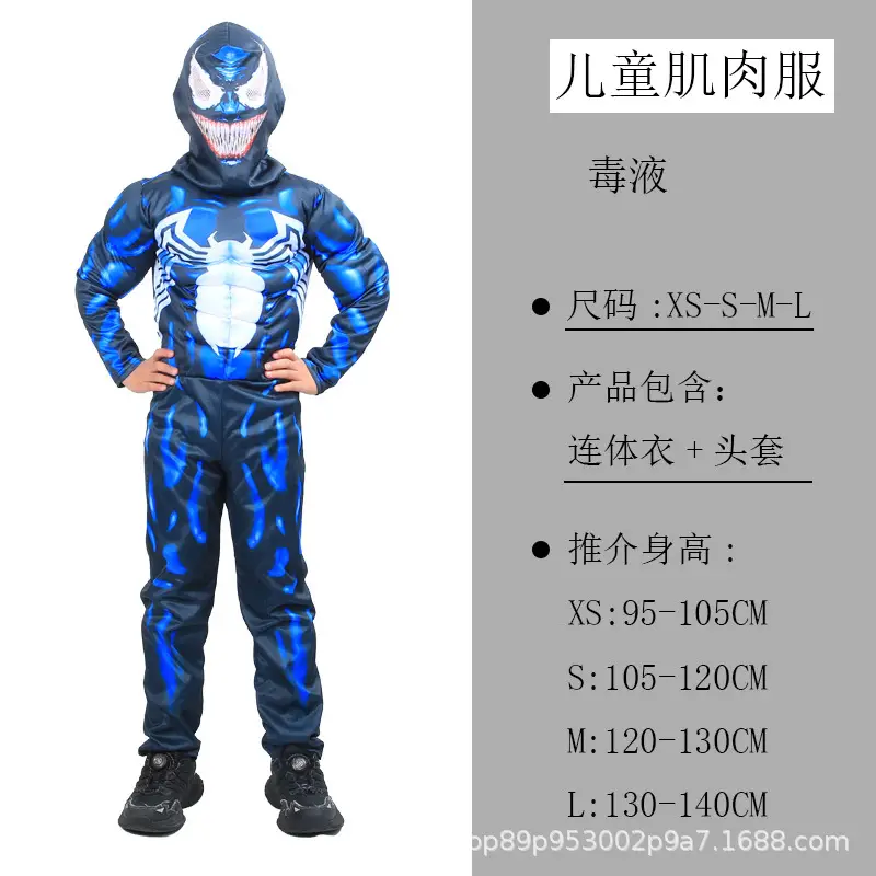Halloween Captain America Spider-Man Hulk Wolverine Muscle Kidsren's Performance Cosplay Stage Costumes