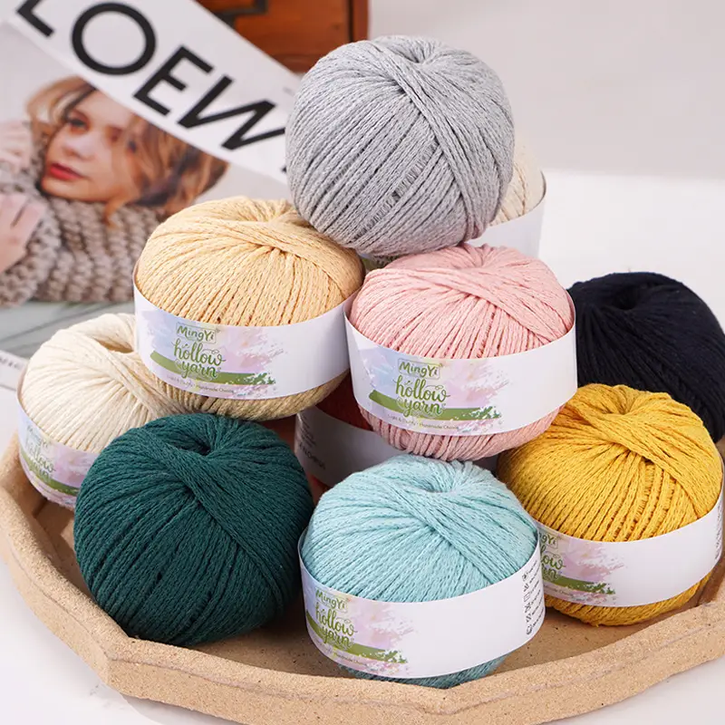 2mm Hollow Cotton Thread for Handmade DIY Crochet Hollow-Out Beach Bags, Special Material 2mm Round Yarn Ball