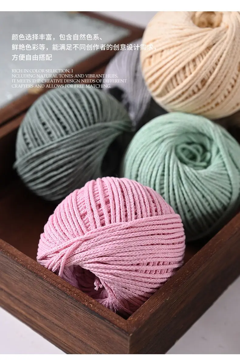 2mm Hollow Cotton Thread for Handmade DIY Crochet Hollow-Out Beach Bags, Special Material 2mm Round Yarn Ball — feature 14