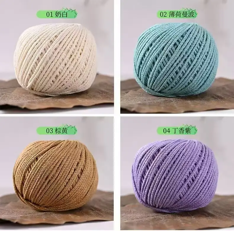 2mm Hollow Cotton Thread for Handmade DIY Crochet Hollow-Out Beach Bags, Special Material 2mm Round Yarn Ball — feature 15