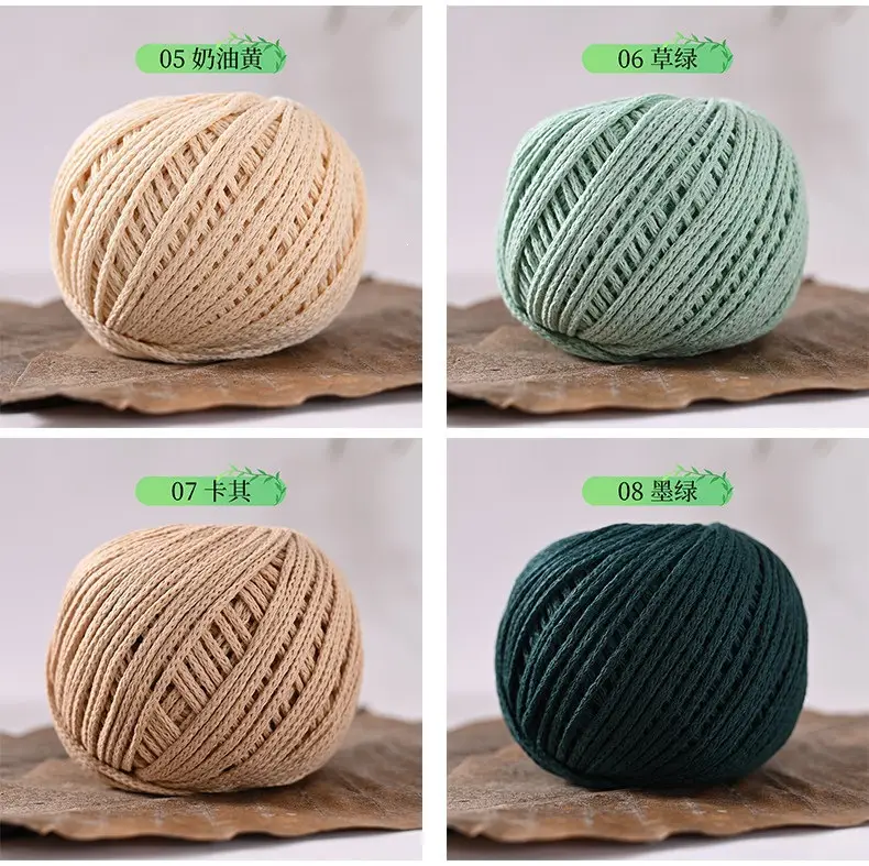 2mm Hollow Cotton Thread for Handmade DIY Crochet Hollow-Out Beach Bags, Special Material 2mm Round Yarn Ball — feature 16